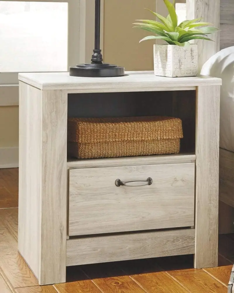 Bellaby Farmhouse 1 Drawer Nightstand With 1 Storage Cubby & Slim-Profile Usb Charging Station, 24.61