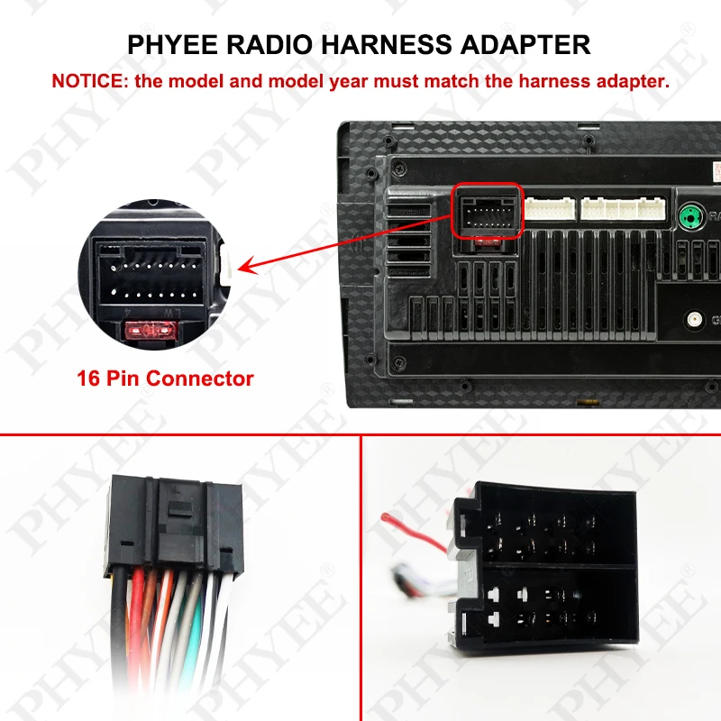 Radio Wiring Harness for Lada Granta 2011-2017, 16 Pin Plug to ISO Connector, Car Android Multimedia Cable Adapter