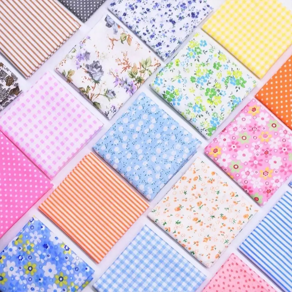 

7Pcs/set Pre-Cut Cotton Fabric Stash 50x50cm DIY Sewing Patchwork Cotton Fabric Colorful Breathable Patchwork Fabric Bundle