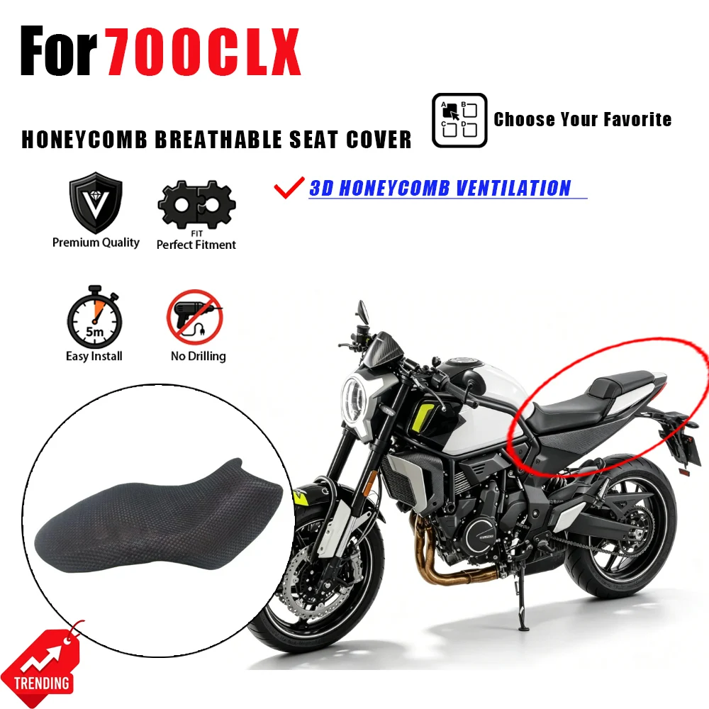 

For 700CLX Motorcycle Seat Sunscreen Cover Honeycomb Cushion Breathable Pad Accesorios Moto Funda Asiento 700 CL-X Parts