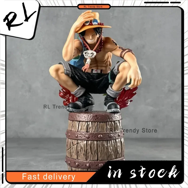 34 センチメートルワンピースポートガス·D·エース炎フィギュア双頭漫画モデル像コレクションデスクトップ装飾品ギフト