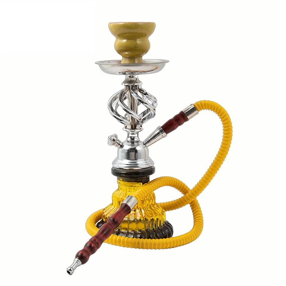 مجموعة شيشة الشيشة الزجاجية الكاملة مع ملقط وعاء السيراميك خرطوم الشيشة الشيشة Nargile Sheesha Narguile Chicha أنابيب المياه النرجيلة