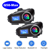 Q58 Max Motorcycle Helmet Bluetooth Intercom Headset Supports Multi-Scene Mixed Music Sharing Interphone Distance 500 Meters