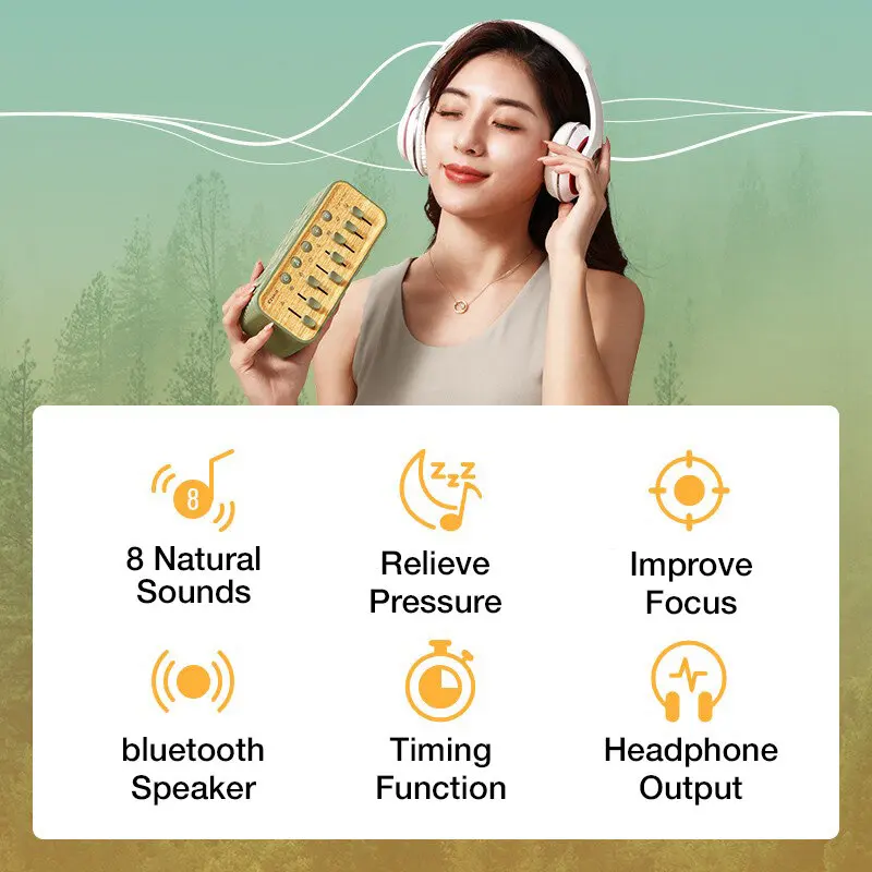 EZVALO Aegle Sleep Bluetooth Speaker Portable White Noise Machine Three Gear Timing 8 Natural Sounds Wireless Camping Equipment