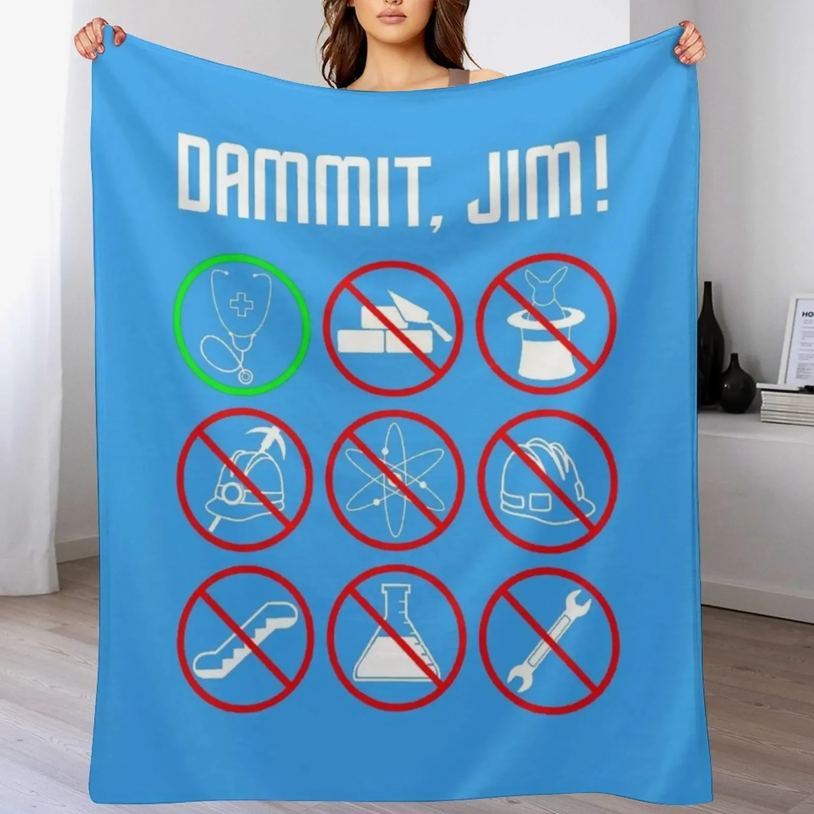 

DAMMIT,JIM Throw Blanket For Sofa Thin anime Tourist Decorative Throw Blankets