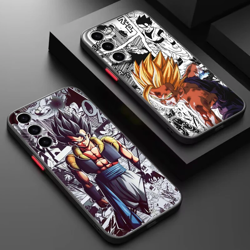 D-Dragon Ball Z Animation Art Frosted Translucent For Samsung Galaxy S24 S23 S22 S21 S20 FE S10 S9 S8 Plus Ultra Pro 5G Matte