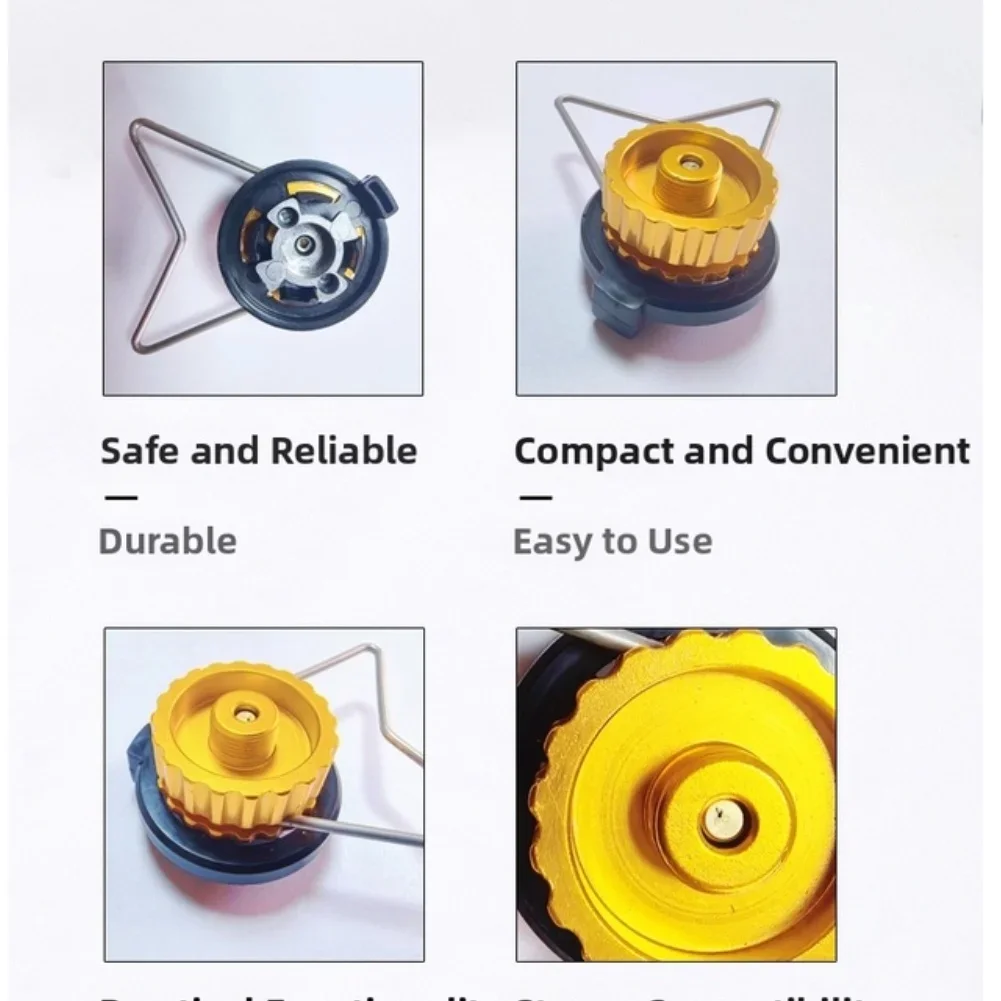 Portable Gas Cylinder Adapter Converter for Outdoor Stoves Aluminum and Copper Build Compatible with Propane Butane Sources