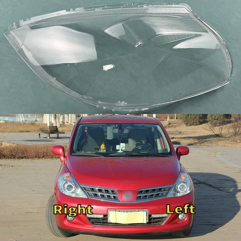 For Nissan Tiida 2008 2009 2010 Car Accessories Headlight Cover Shade Headlamp Shell Transparent Lampshade Case Lens Plexiglass