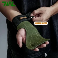 Guantes de gimnasio con empuñaduras, correas antideslizantes para muñeca, Protector de palma para levantamiento de pesas, correas de peso muerto, guantes de Fitness de cuero de vaca para dominadas