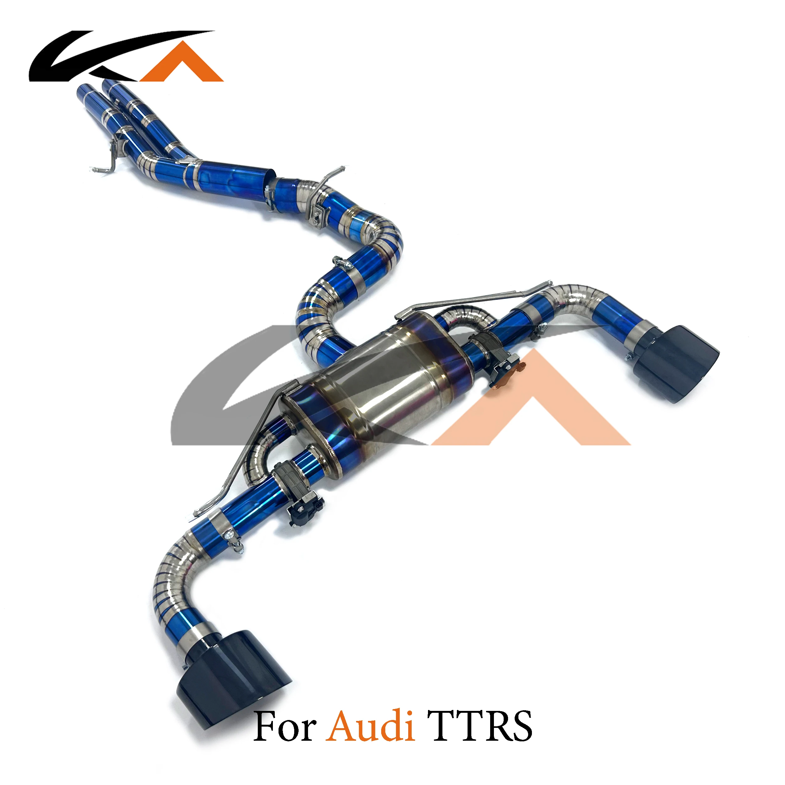 KA Tuning exhaust system titanium alloy catback for Audi TTRS 8S 2.5T performance parts muffler valve with black tips