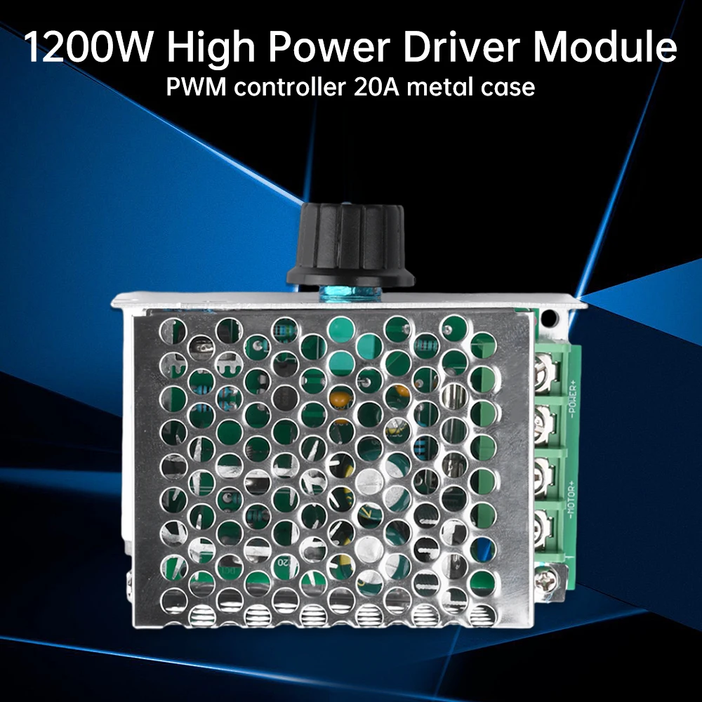 Controlador de velocidad del Motor DC9-60V, módulo de accionamiento del Motor, PWM, alta potencia, 1200W