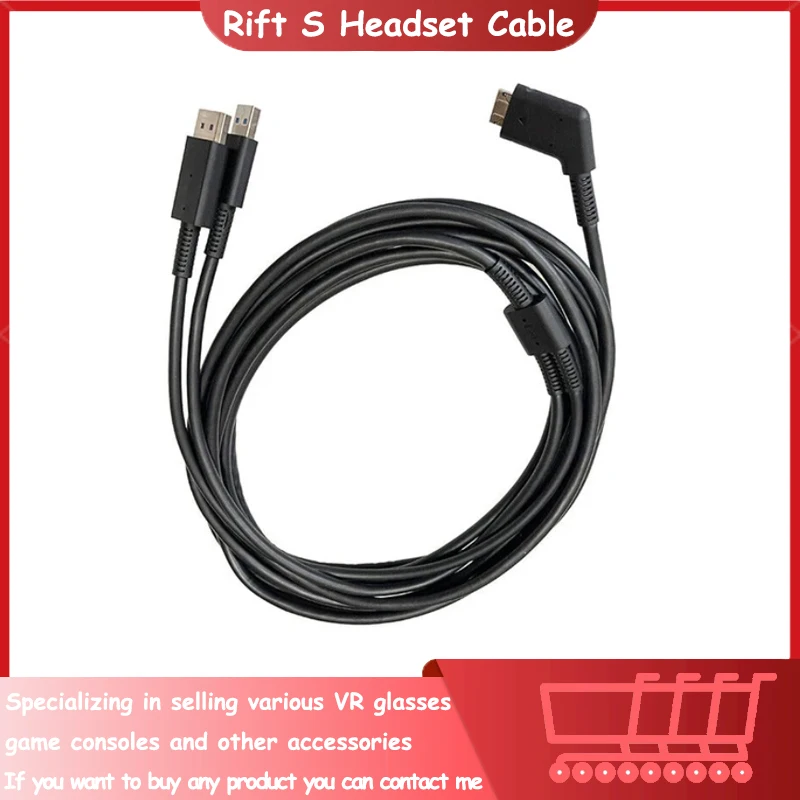 New Original Rift S Power Cord Cable VR Headset Wired Connect to PC 5M/16FT for VR Games