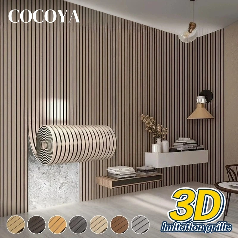 

3D обои с искусственной решеткой, толстые обои с имитацией древесины, контактная бумага, стикер на стену, украшения для стен спальни, обои