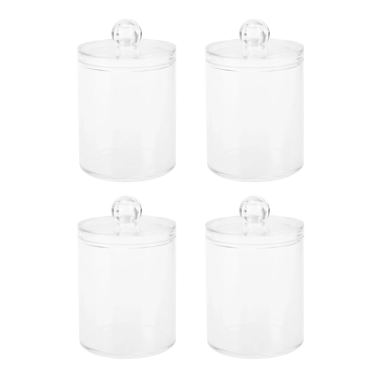 

4 pcs Glass Storage Box Lightweight Transparent Snack Toothpick Swab Container Easy Cleaning Home BedroomAccessory