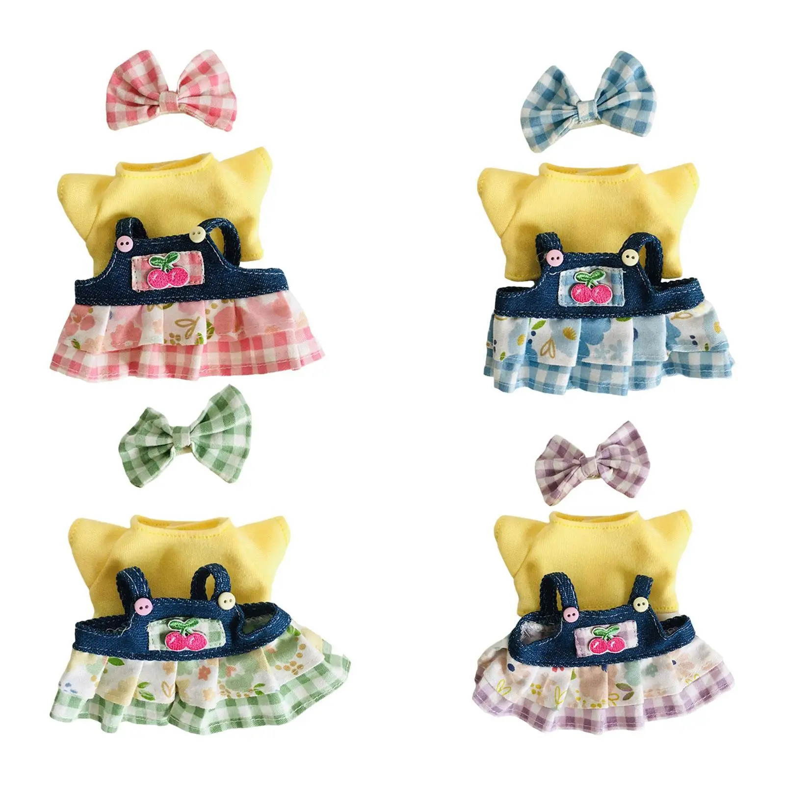 Set di vestiti per bambole da 17 cm per giochi creativi, accessori in peluche per bambole