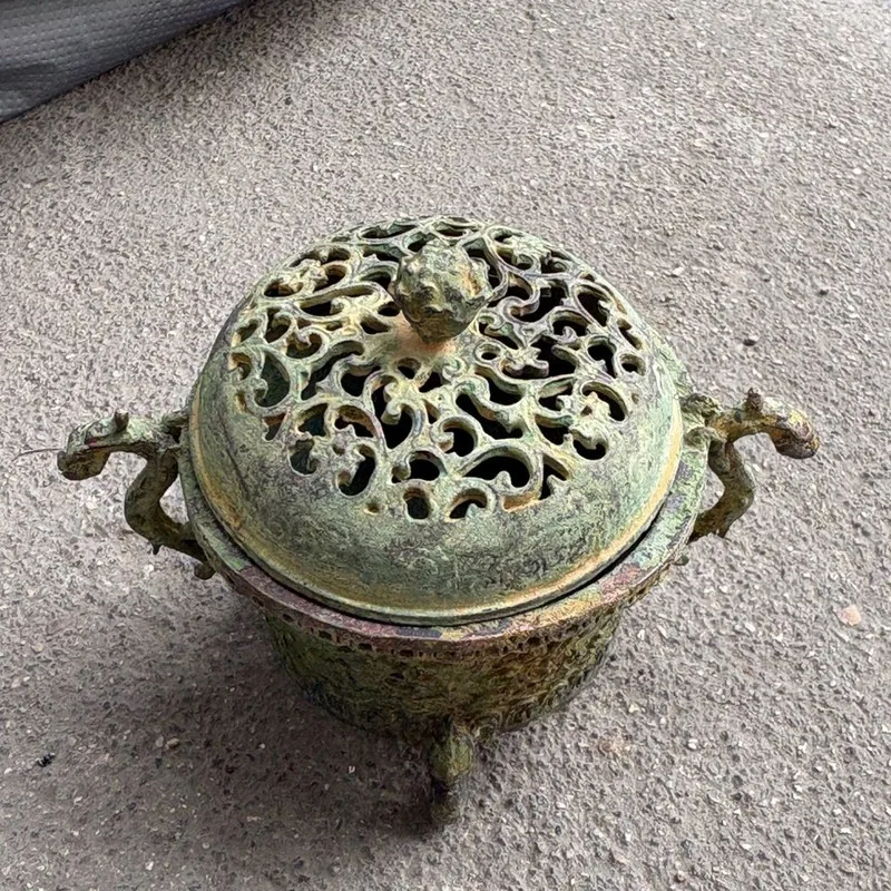 Double , Eight Treasures Dragon Ear Incense , Three-Legged Aromatherapy Burner, Vintage Home Decorati