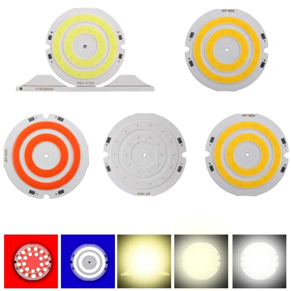 2W DC 3V 4V Circular LED DIY Lamp Warm/Cold/Red/Blue Light Round COB Lighting COB Chip Lighting Components Light Plate