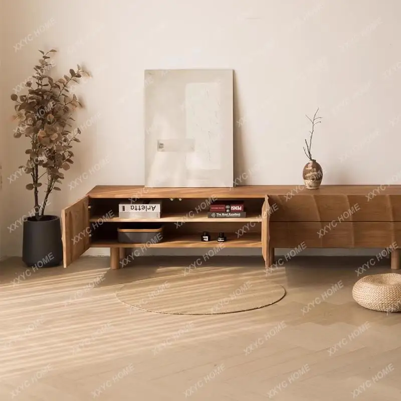 

Тумба под телевизор из массива дерева, современная, простая, для дома, с местом для хранения, напольная тумба для гостиной