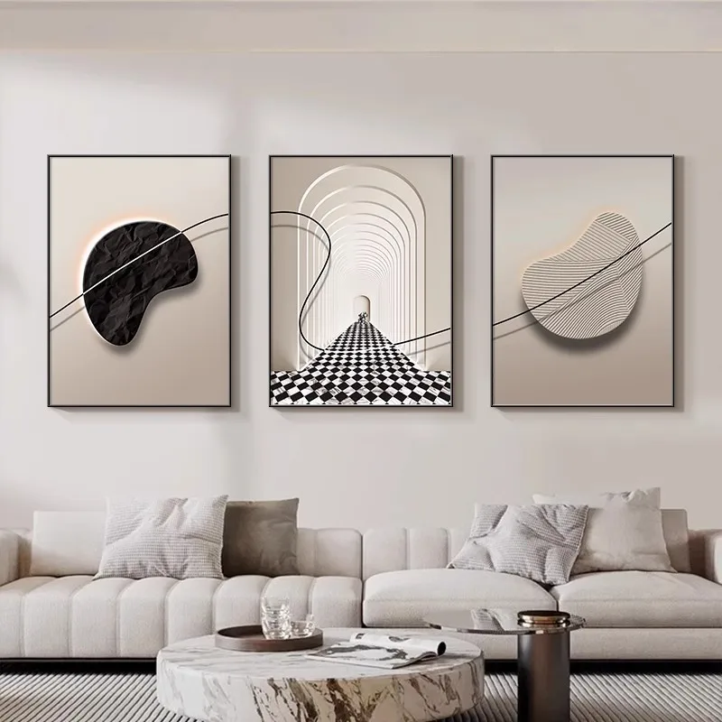 

Modern living room decorative painting light luxury art sofa background wall canvas painting