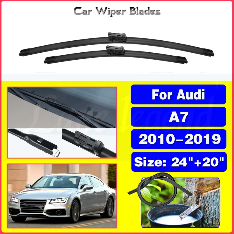 

Car Front Wipers For Audi A7 2010 - 2019 RS7 4G8 4K8 Wiper Blade Rubber Car Windshield Windscreen Accessories 2011 2012 24"+20"