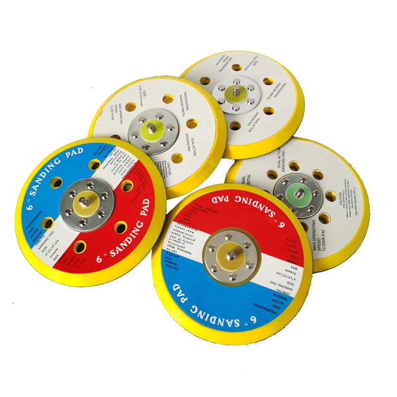 6 inch 6/9/15/17 Hole Flocking Polishing Sanding Discs Hook Loop Suction Cup Pad Plate Sandpaper Holder Sticky Disk Pneumatic