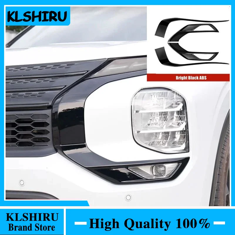 For Mitsubishi Outlander PHEV Accessories 2022 2023 24  ABS Front Bumper Side Strips Trim Decorate Beautify Grille Bright Stripe