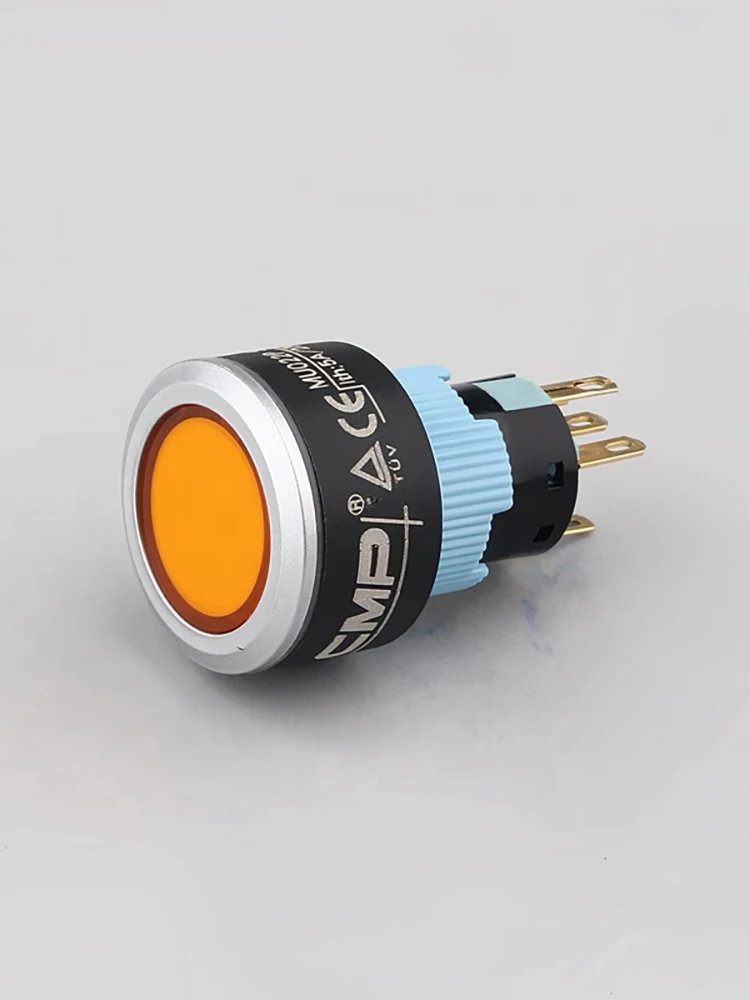 22mm Plastic Head Fully Transparent Light-Emitting Plane Reset Or Self-Locking Pushbutton Switch 10pcs/pack