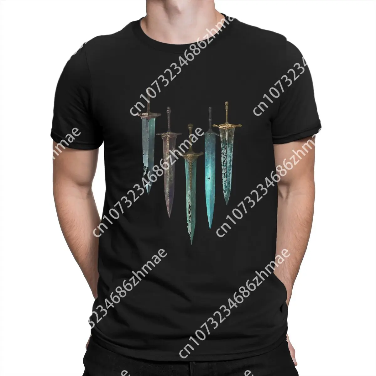 DARK SOULS Men's TShirt Moonlight Sword Distinctive T Shirt Original Streetwear New Trend