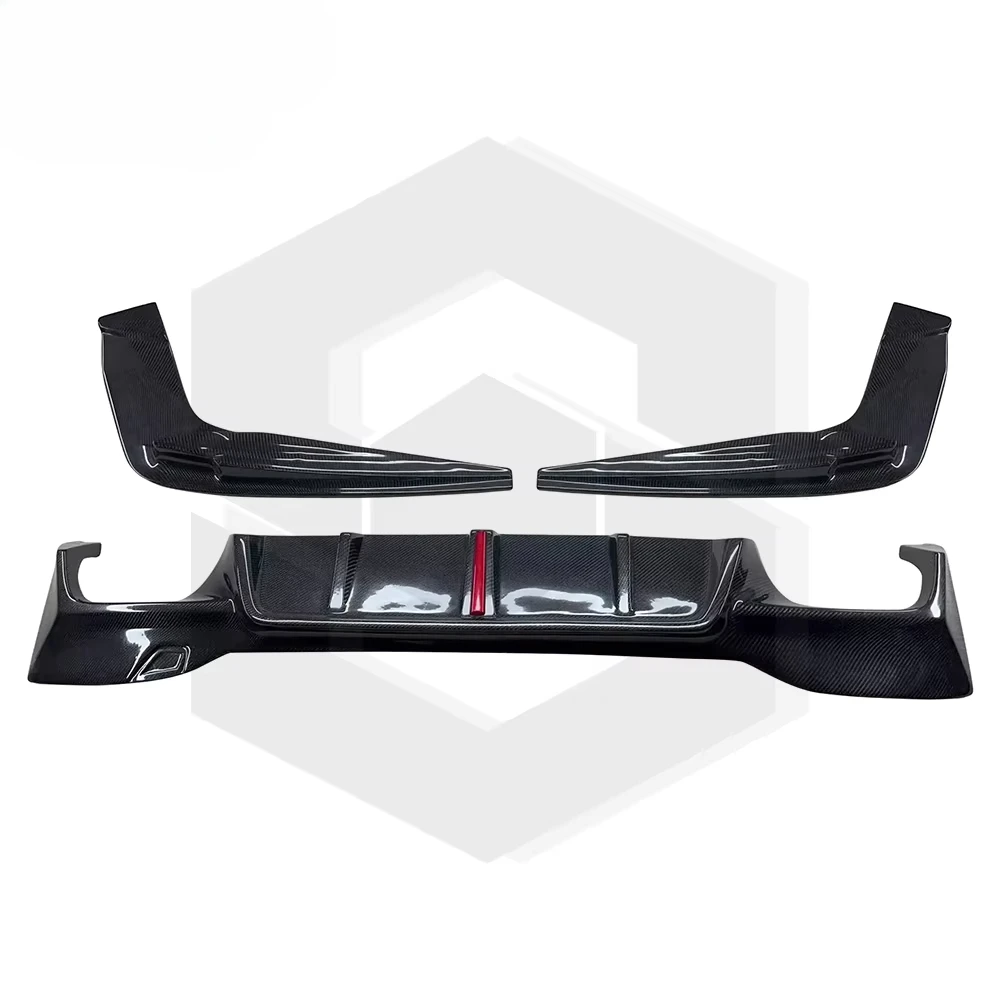 For BMW 5 Series G30 540i 530i 535i 550i M5 F90 Rear Bumper Lip Separator Spoiler Carbon Fiber 3D Style Brake Light Rear