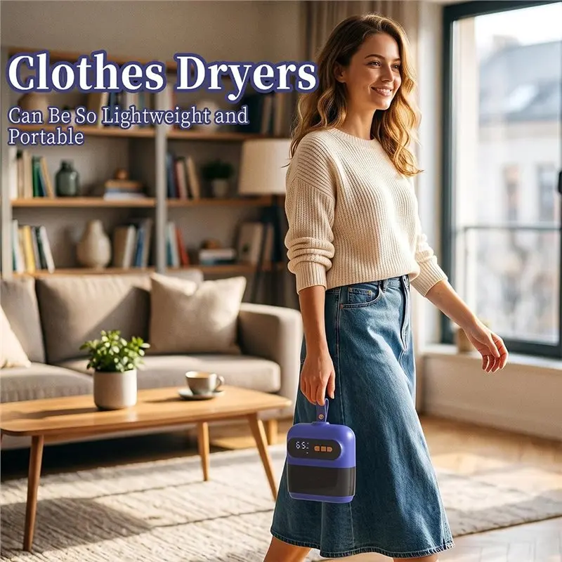 [NEWA66Z!】 Portable Drying System Compact Clothes Dryer, Travel Dryer Silent Design EU Plug Quiet Efficient