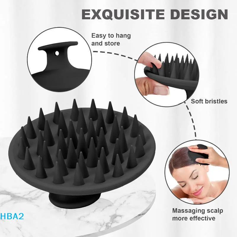 【H】Soft Silicone Scalp Massager With Flexible Bristles For Home Shower Hair Care Massage Cleansing