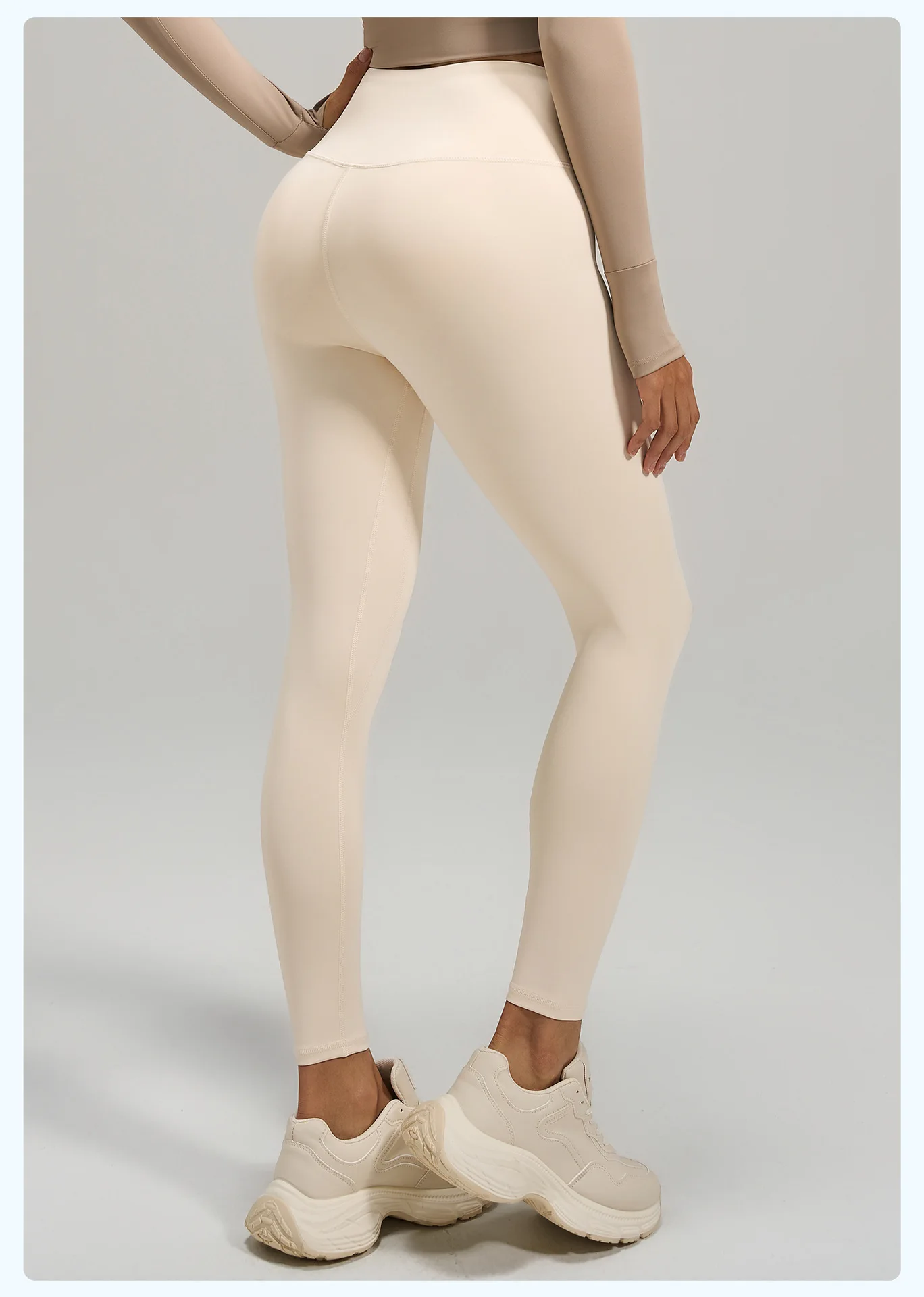 سراويل يوجا ذات ملمس عاري للنساء عالية الخصر للتحكم في البطن ورفع المؤخرة سراويل رياضية قابلة للتمدد #2