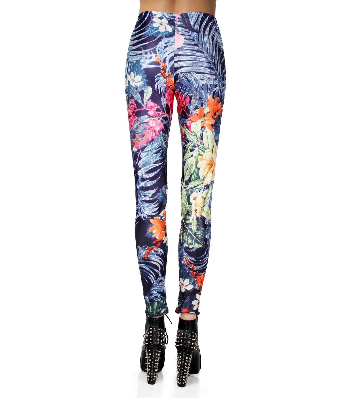 Streetwear Yoga Ladies Flower Prints Elastic Slim Fitness Gym Sport Workout New Women Leggings Dropshipping Ankle-Length