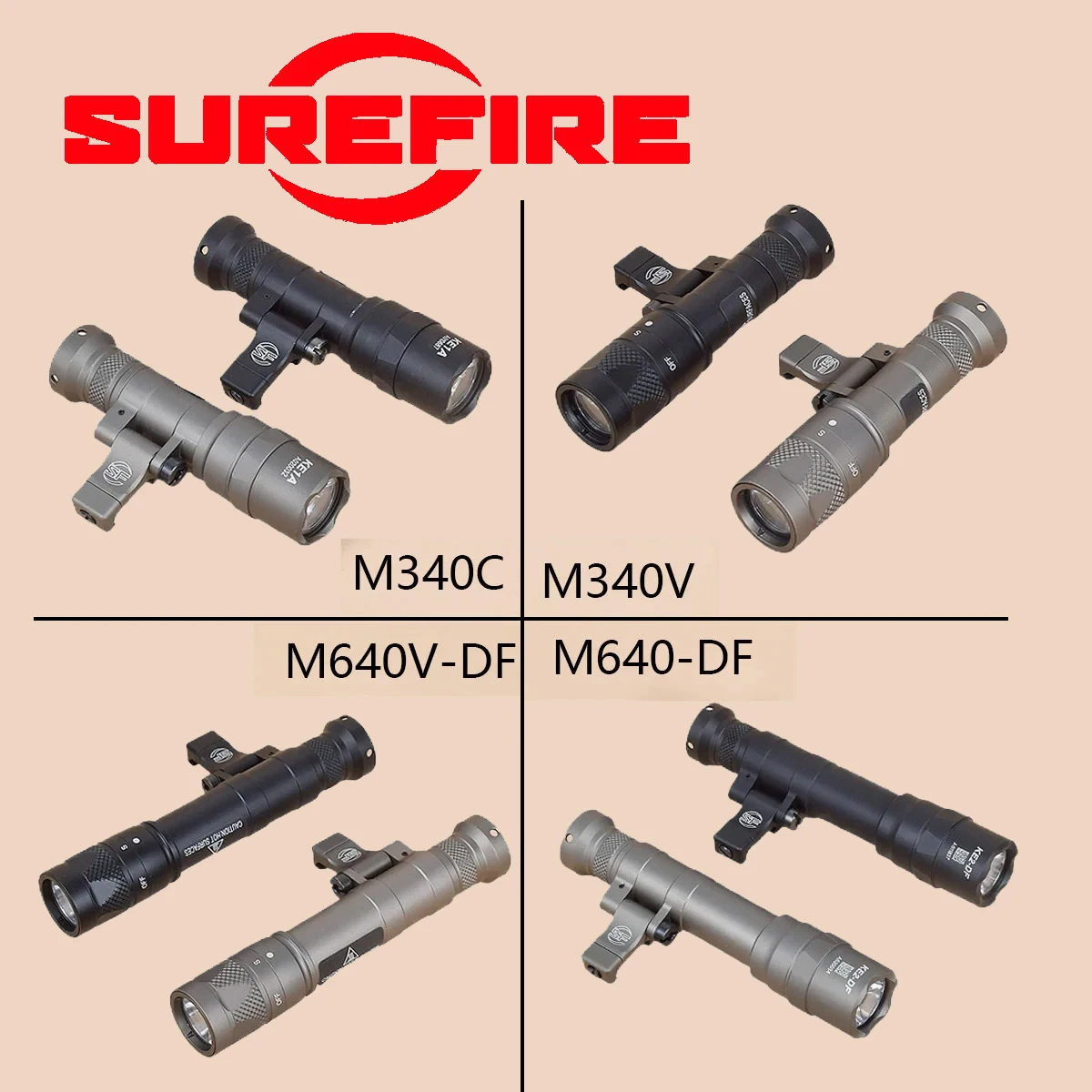 Tactical Surefire M340 DF M640 SF Flashlight M340C Led Scout Light 20mm Picatinny Rail M LOK Mount Airsoft Hunting Lamp