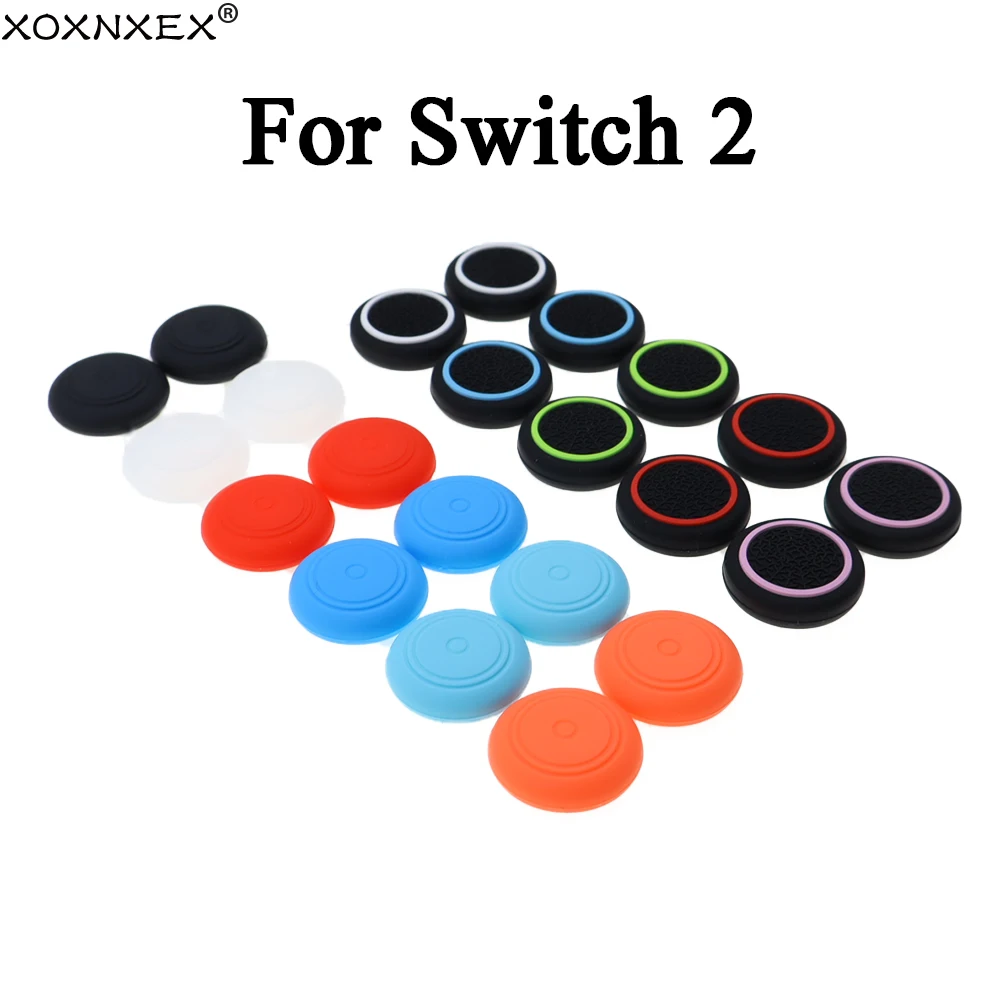 2개 실리콘 캡 고무 스킨 썸스틱 그립 조이스틱 커버 스위치 2 썸스틱 게임 액세서리