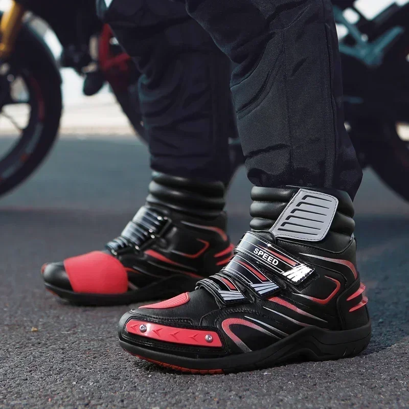 

Motorcycle Shoes Men High Top Leather Upper Motorcycle Shoes Mountain Motorcycle Off-road Vehicle Couple Style Motorcycle Boots