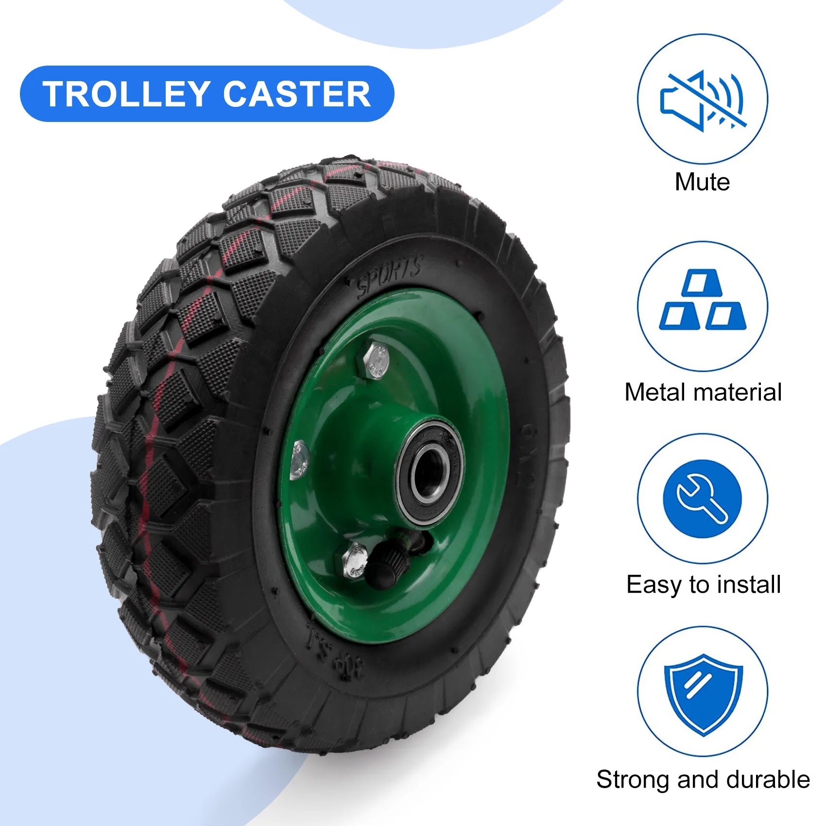 Inflatable Tire Wear-Resistant 6In Wheel 150mm Tire Industrial Grade Cart Trolley Tyre Caster 250Kg 36Psi