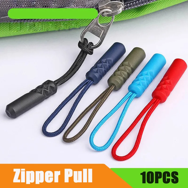 

10 шт./компл., 10-цветные молнии, съемник, конец, подходит для веревочной бирки, сменный зажим, фиксатор сломанной пряжки, чемодан, палатка, рюкзак, шнур молнии