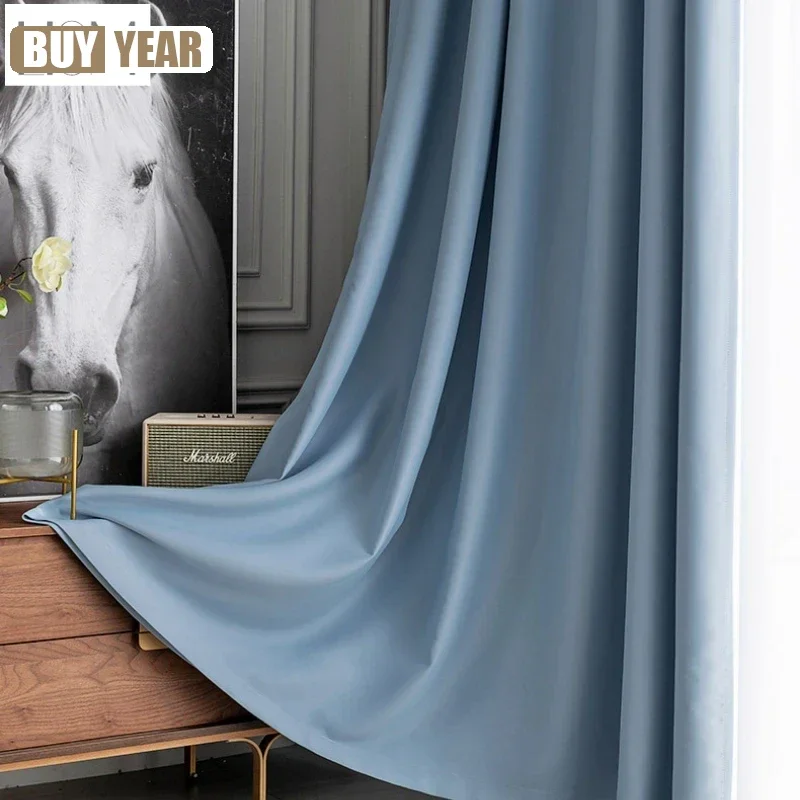 

Full Blackout Curtains For Living Room Bedroom Modern Minimalist Bedroom Heat Insulation Sunscreen Type Sunshade Cloth New Ycy