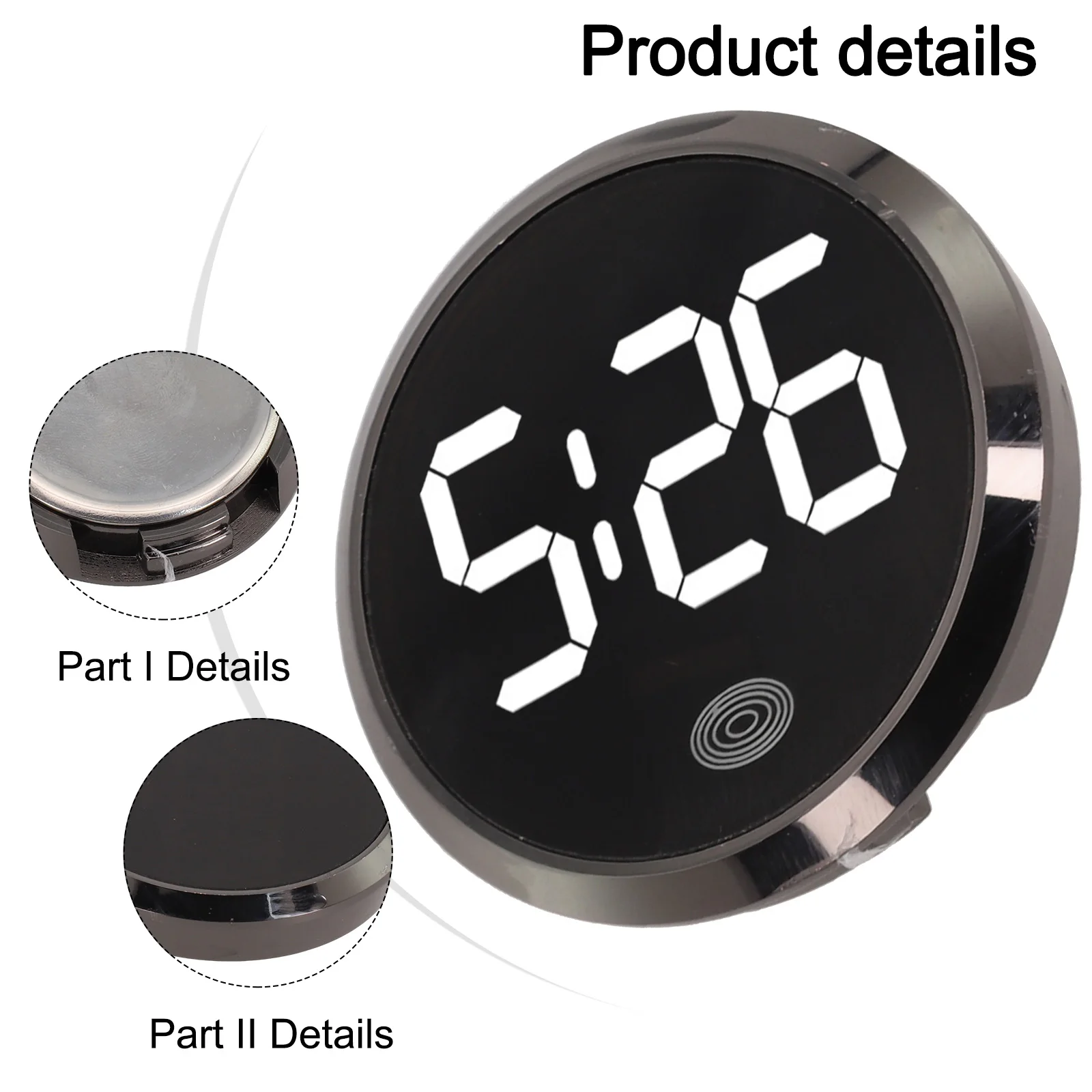 Car Accessories Clock Interior Clock For Car Accessories Black High-quality Materials Wear-resistant For Car Interior