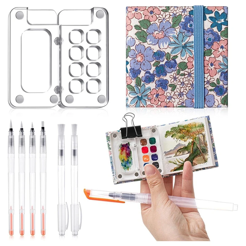 

12 Pieces Mini Portable Watercolor Palette Set For Painters Artists Students Painting Supplies