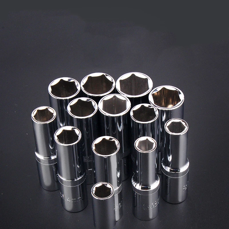 10PCS 1/2 Deep Socket Set Impact Wrench 8-24mm CR-V Mechanical Workshop Tools 78mm Hex Nut Keys For Pneumatic Electric Wrench