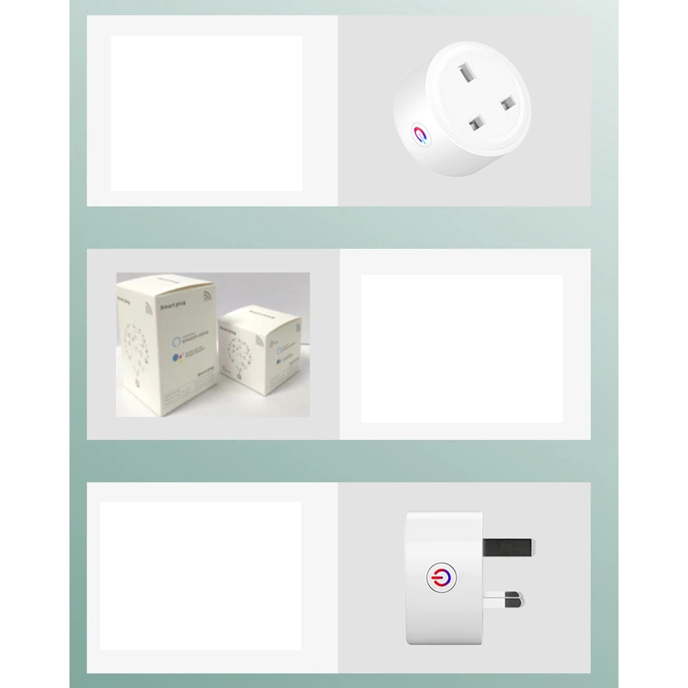 20A Tuya Smart Socket WiFi 3Pin Adapter Home for Alexa Voice Control with Energy Monitoring Timer Function UK Plug