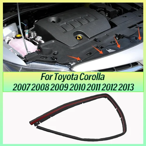 Tira de sellado impermeable para capó de motor delantero de coche, burlete apto para Toyota Corolla 2007 2008 2009 2010 2011 2012 2013 negro