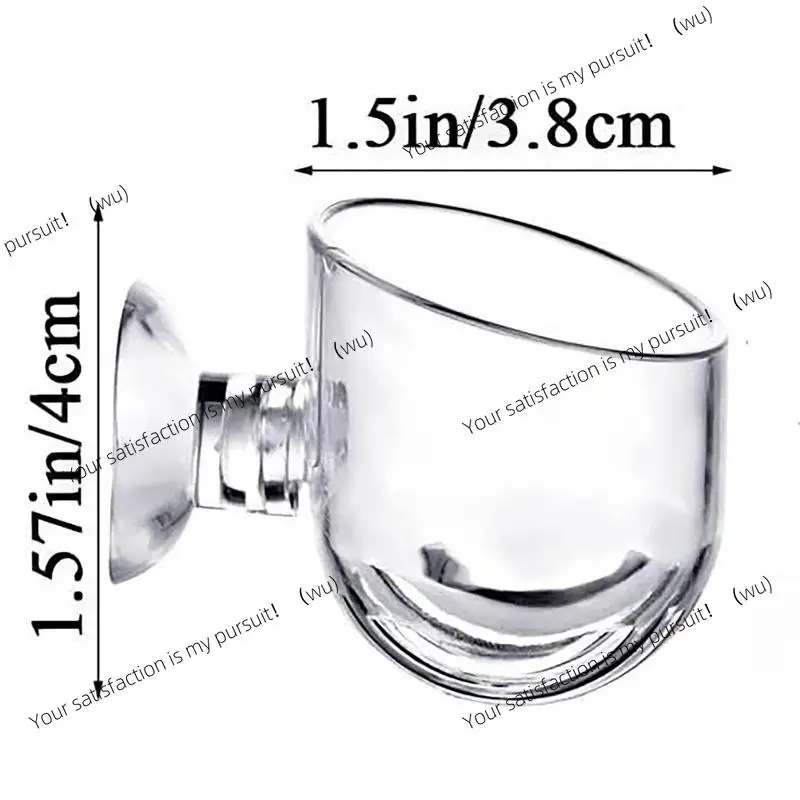 وعاء زهور زجاجي لخزان الأسماك مع دعامة كوب شفط، ورف حاوية تغذية، واستخدام المناظر الطبيعية لحوض السمك #6