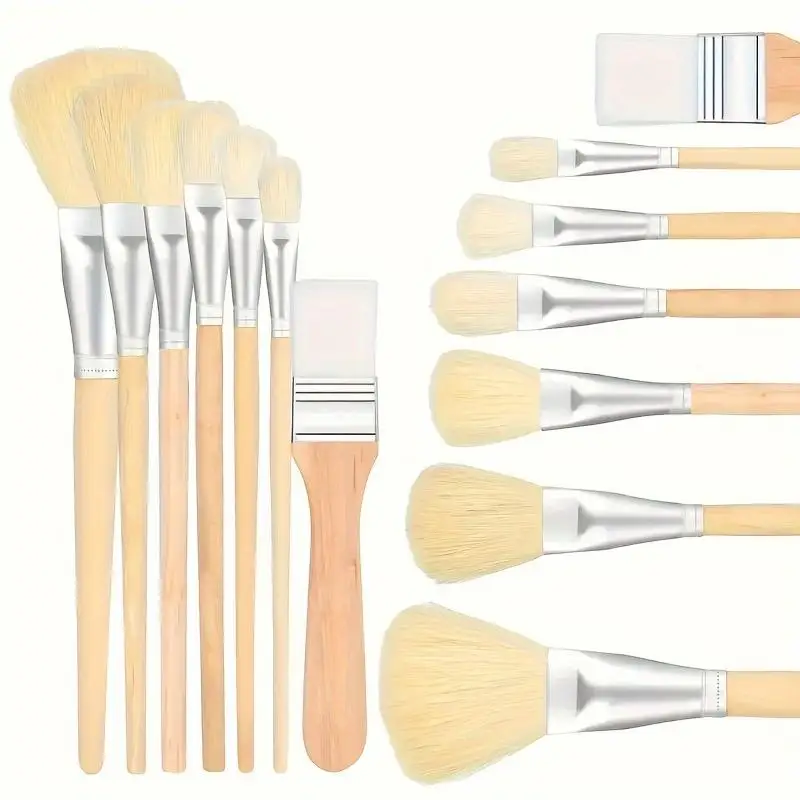 7pcs/set Mop Brush for Acrylic Painting Goat Hair Blending Set for Watercolor Oil Face Body Art