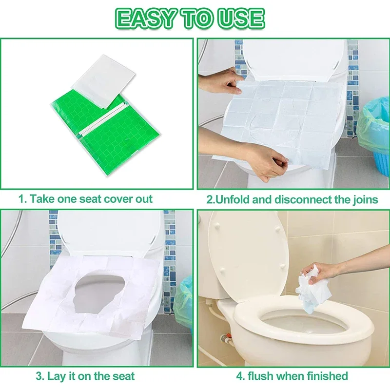 10/30/50PCS Disposable Toilet Seat Cover Paper Toilet Seat Covers Waterproof Flushable Travel Soluble Water Type  Pad Portable