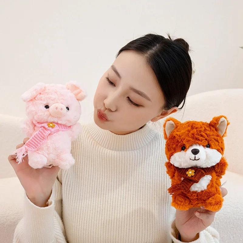 Kawaii سطح المكتب الصغير الكرتون الحيوانات الأليفة الحيوان ألعاب من القطيفة محشوة ديناصور البطريق أصبع الفرخ الثعلب دمية لطيف المفاتيح أكياس ديكور