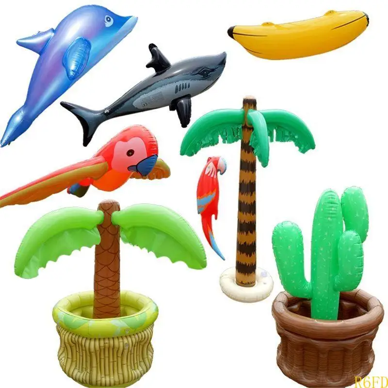 R6fd bambini giocattoli per esterni gonfiabili squalo/ cocco a forma bastoncini gonfiabili per le basi del mare per