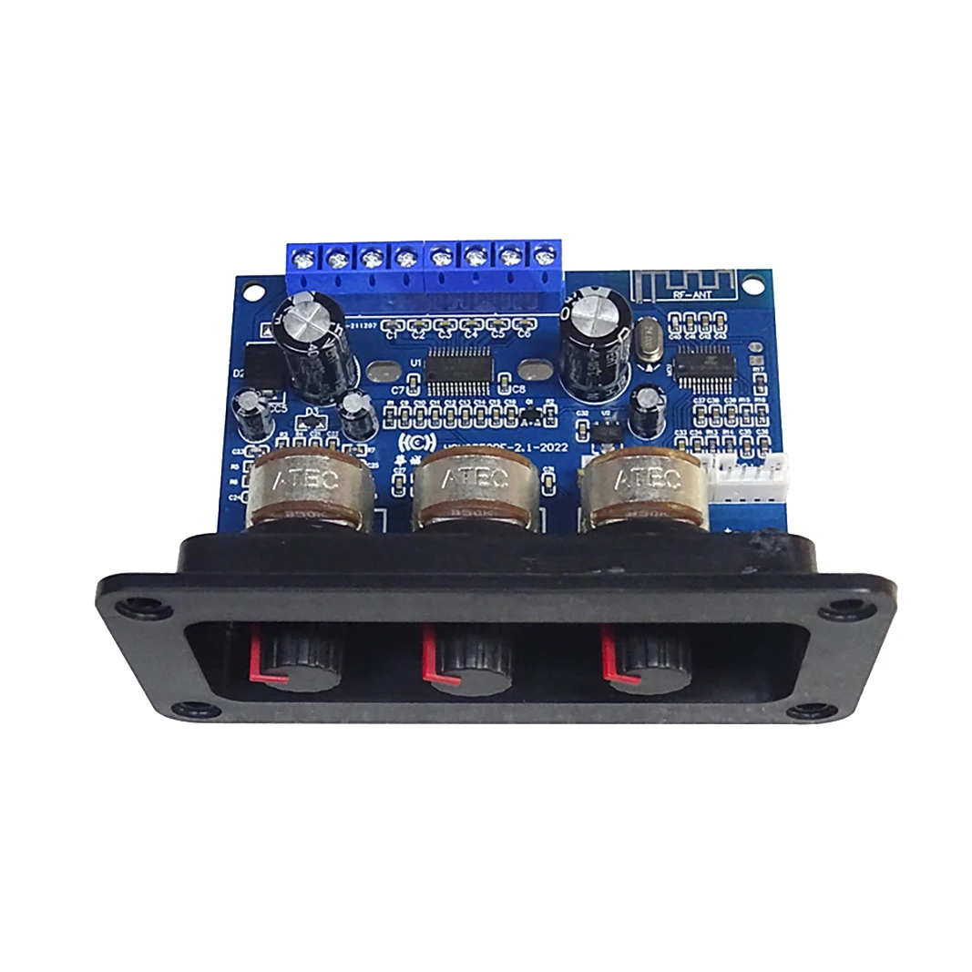 2.1 Channel Digital Power Amplifier Board 2X25W+50W Bluetooth 5.0 Subwoofer Class D Audio Amplifier Board DC 12-20V